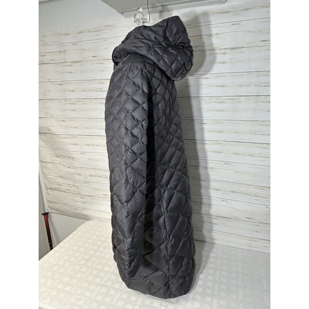 The North Face Womens Jacket Gray LARGE Goose Down Fill Quilted Long Puffer Coat - Picture 6 of 16